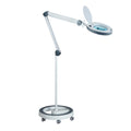 Lumeno LED Lupenleuchte 851X mit mobilem Rollstativ - flexible Positionierung für Kosmetik, Nageldesign und Fußpflege mit 5-stufig dimmbarem LED-Licht