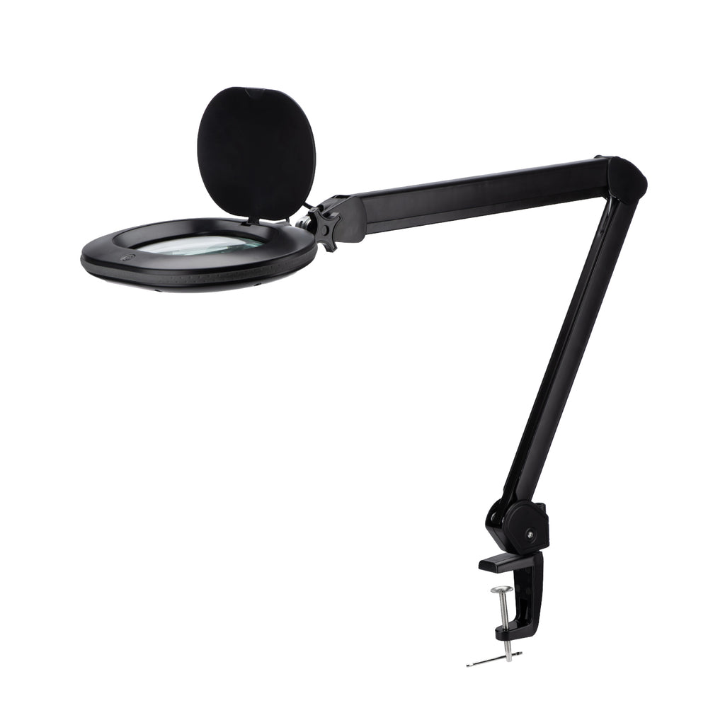 Lumeno 8615 Lupenleuchte Schwarz mit 5 Dioptrien und Tischklemme