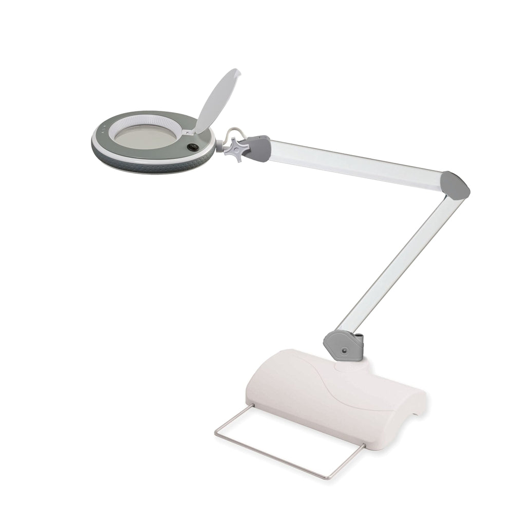 Lumeno 8215 Lupenleuchte Grau mit 5 Dioptrien auf Tischstativ 6180