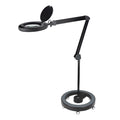 Lumeno LED Lupenleuchte 851X mit mobilem Rollstativ - flexible Positionierung für Kosmetik, Nageldesign und Fußpflege mit 5-stufig dimmbarem LED-Licht